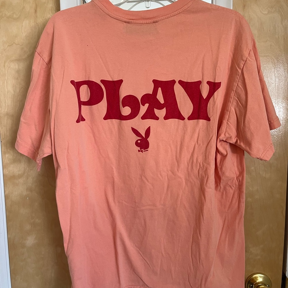 PLAYBOY Coral Tee with Red PLAY Graphic